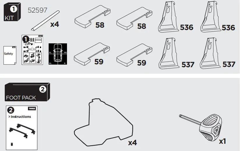 THULE-Kit-145317-Evo-Clamp-Roof-Bar-Fitting-Kit-fig-1