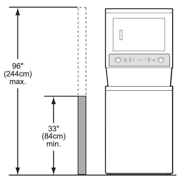 FRIGIDAIRE A11271208 Electric Long Vent Stacked Laundry - Drain system