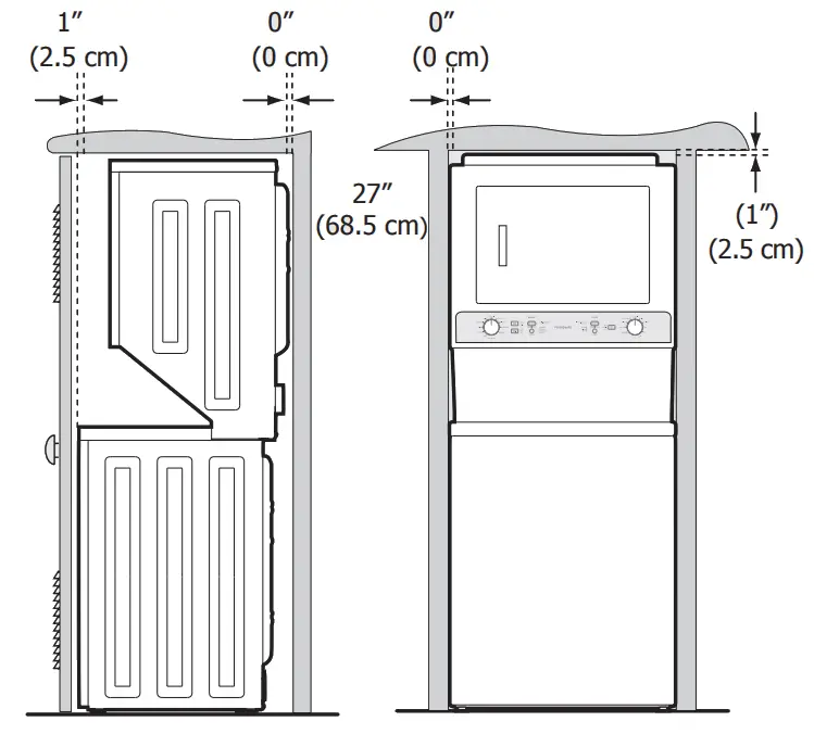 FRIGIDAIRE A11271208 Electric Long Vent Stacked Laundry - wall venting 1