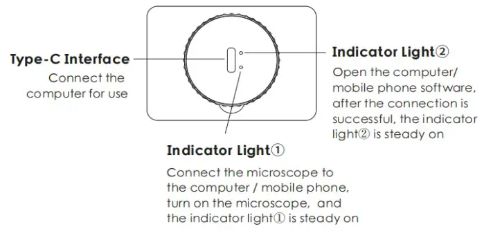 KMDES WTM W1 B USB Digital Electron Microscope - Parts Description 3