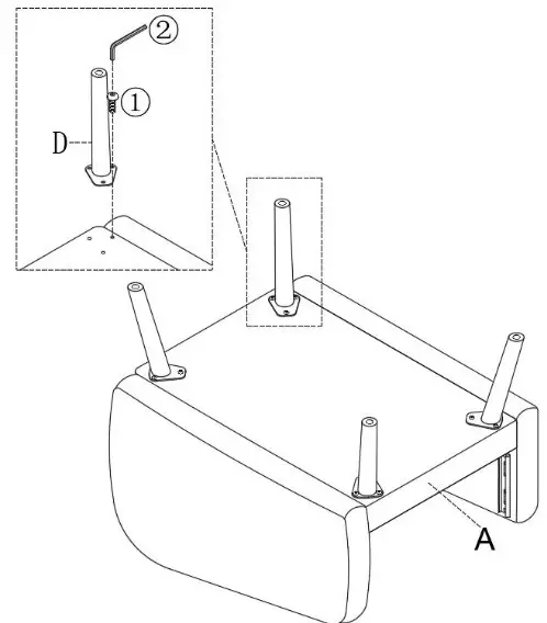 HULALA CHWH0428 OLIVE S2 Aeetes Modern Upholstered Armchair - ASSEMBLY 1