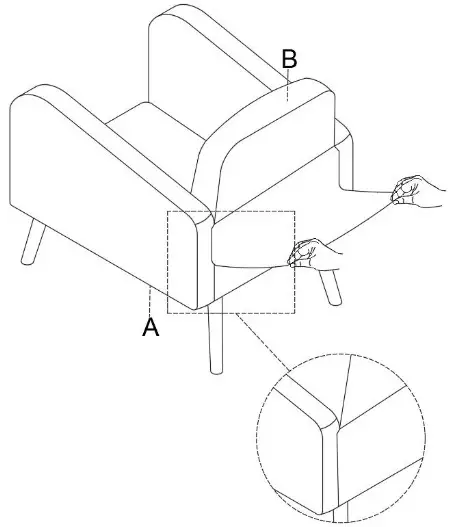 HULALA CHWH0428 OLIVE S2 Aeetes Modern Upholstered Armchair - ASSEMBLY 3
