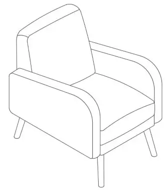 HULALA CHWH0428 OLIVE S2 Aeetes Modern Upholstered Armchair - ASSEMBLY 6