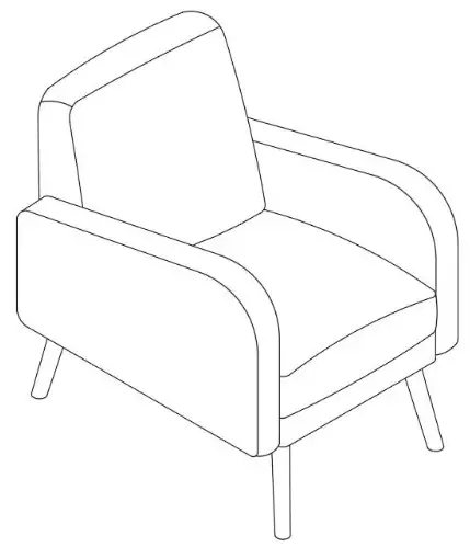 HULALA CHWH0428 OLIVE S2 Aeetes Modern Upholstered Armchair - cover