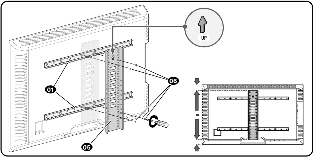 SANUS BSTV2 Swivel TV Base - Attach Vertical Bracket
