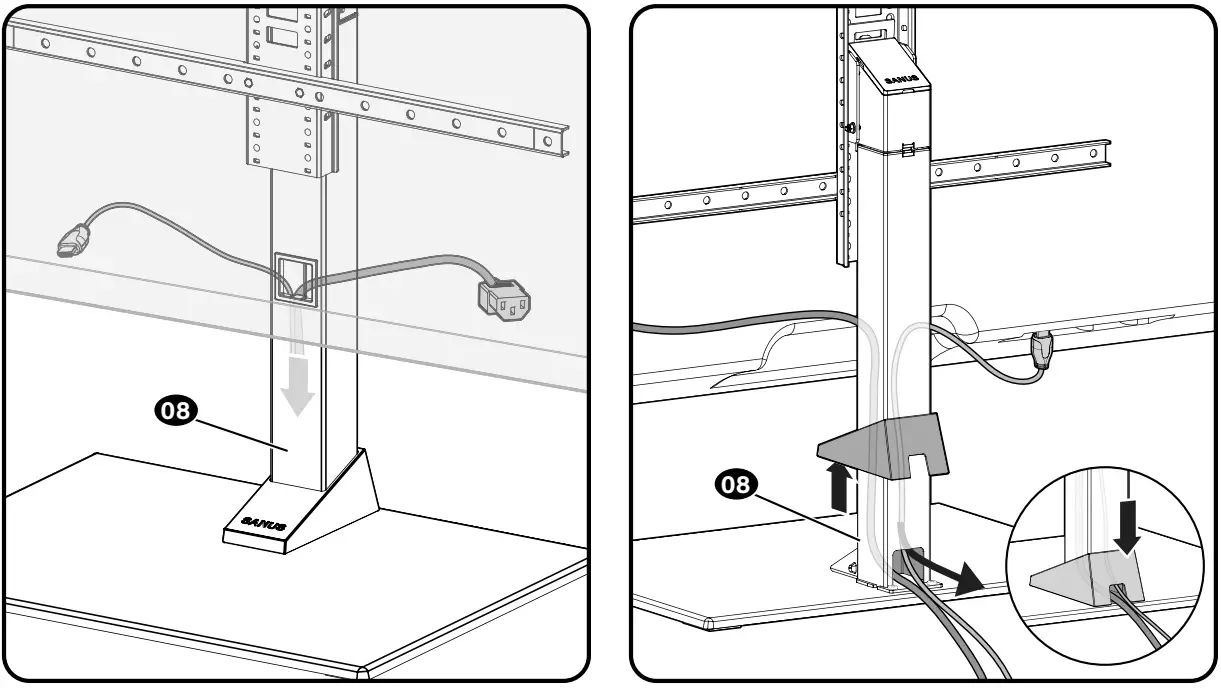 SANUS BSTV2 Swivel TV Base - Cable Management