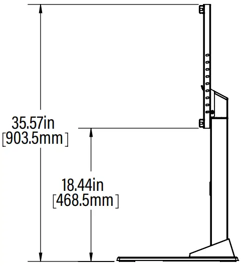 SANUS BSTV2 Swivel TV Base - SIDE VIEW EXTENDED