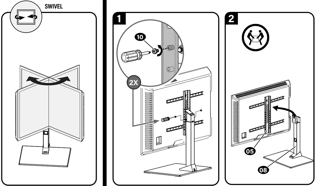 SANUS BSTV2 Swivel TV Base - To Remove Your TV