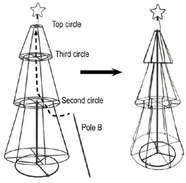 Big Lots 810569918 75 Inch LED White Metal Tree - head of the Pole