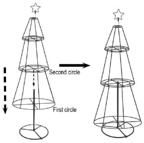 Big Lots 810569918 75 Inch LED White Metal Tree - second circles
