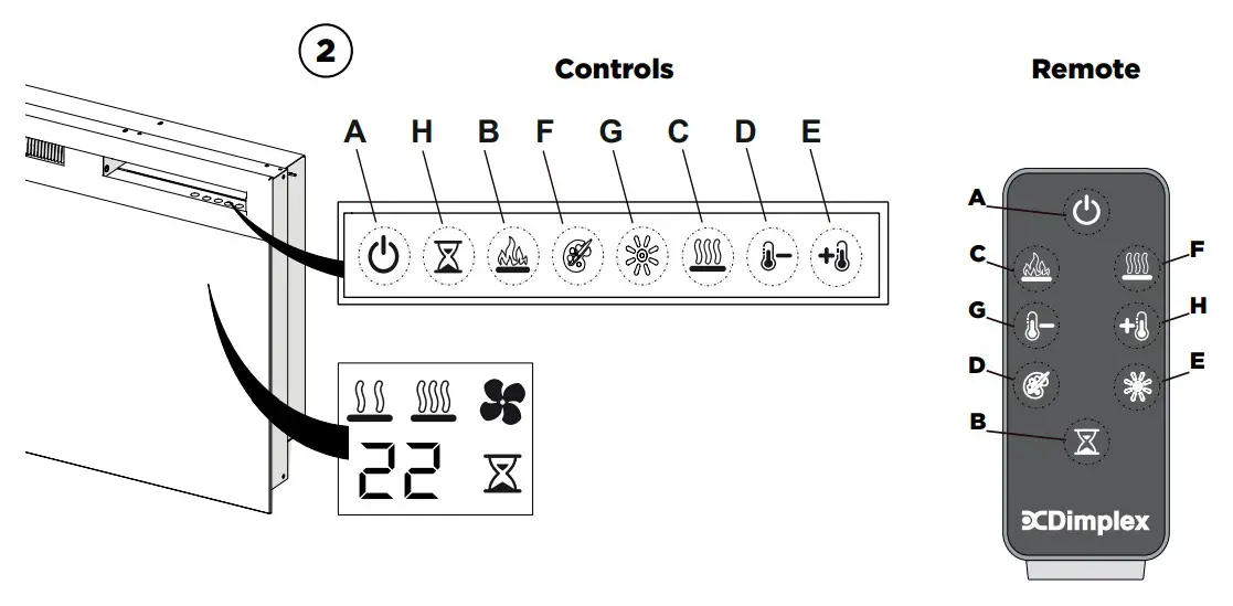 Dimplex BLF3451 AU Prism 12kW Wall Mounted Electric Fire  - Product Dimensions 2
