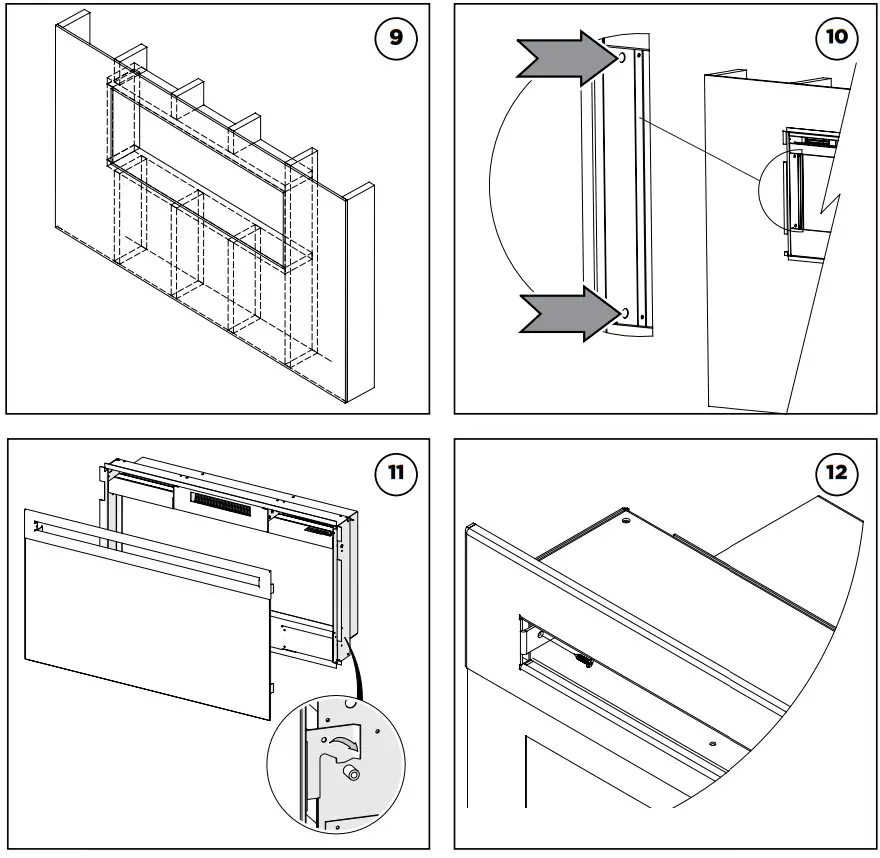 Dimplex BLF3451 AU Prism 12kW Wall Mounted Electric Fire  - Product Dimensions 5