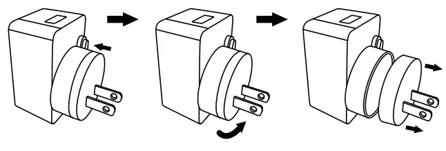ororo C0403 Micro USB Dual Port Charger - plug and rotate1