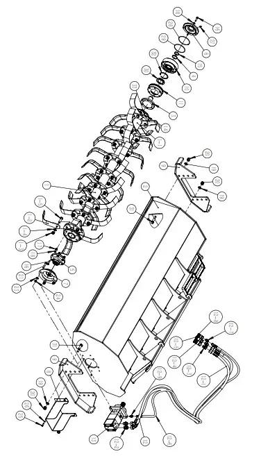 JONOVA HRT 58 72 Inch Skid Steer Hydraulic Rotary Tiller - Rotary