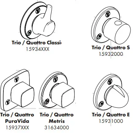 hansgrohe 15934XXX Trio Quattro Classic Shut-off and Diverter Valves Ecostat -