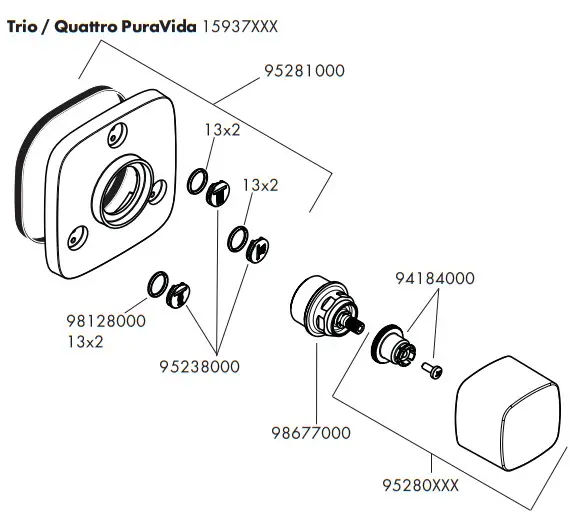 hansgrohe 15934XXX Trio Quattro Classic Shut-off and Diverter Valves Ecostat - fig 4