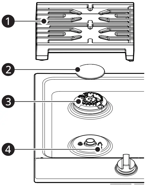 LG CBGJ3027 Gas Cooktop - Burner Assemblies