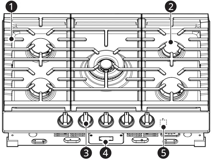 LG CBGJ3027 Gas Cooktop - Parts and Features