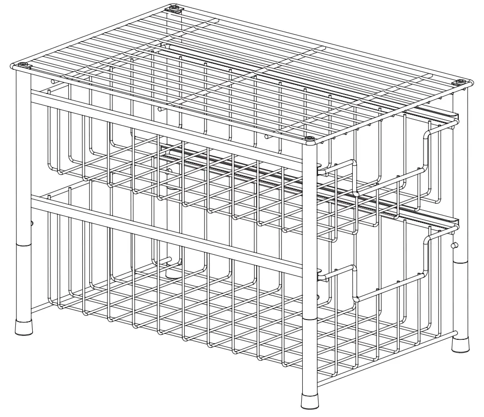 amazon basics B07HMT3M2H 2-Tier Sliding Basket Organizer Silver