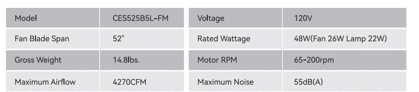 CARRO-CES525B5L-FM-Integrated-LED-DC-Motor-Smart-Ceiling-Fan-fig-1