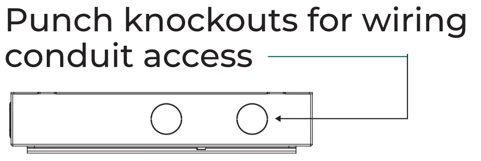 Punch knockouts for wiring conduit access