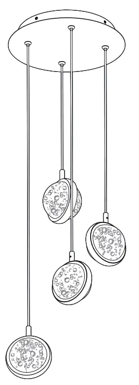 artika PDT4-AVC-HD2BL 4-Light LED Pendant