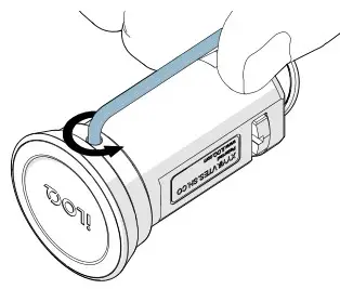 iLOQ F50S.2x1.HZ Key Tube Cylinder - Loosen the screw on the Reader Knob