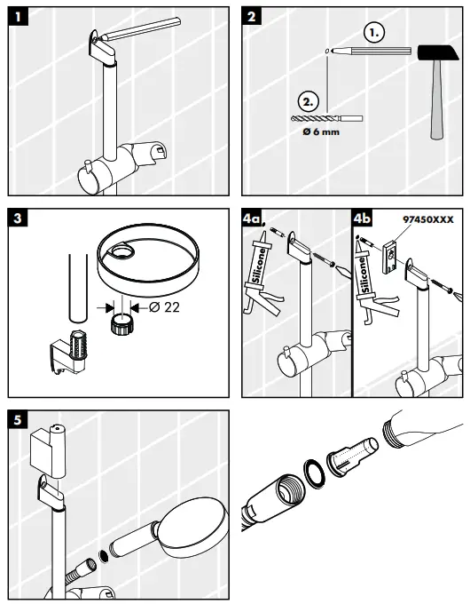hansgrohe CROMA 100 Multi, Ecostat S Shower Combination - Figure5
