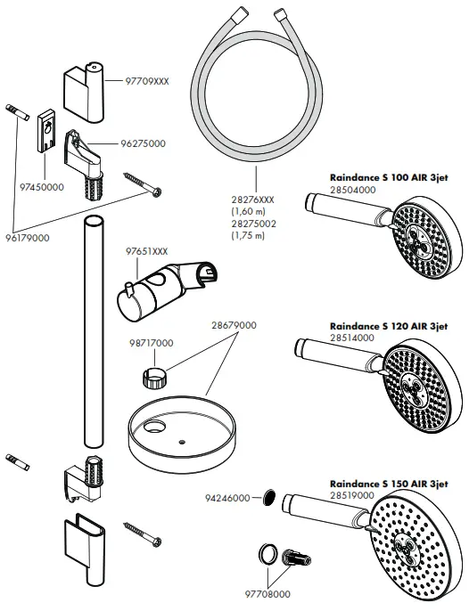 hansgrohe CROMA 100 Multi, Ecostat S Shower Combination - Figure8