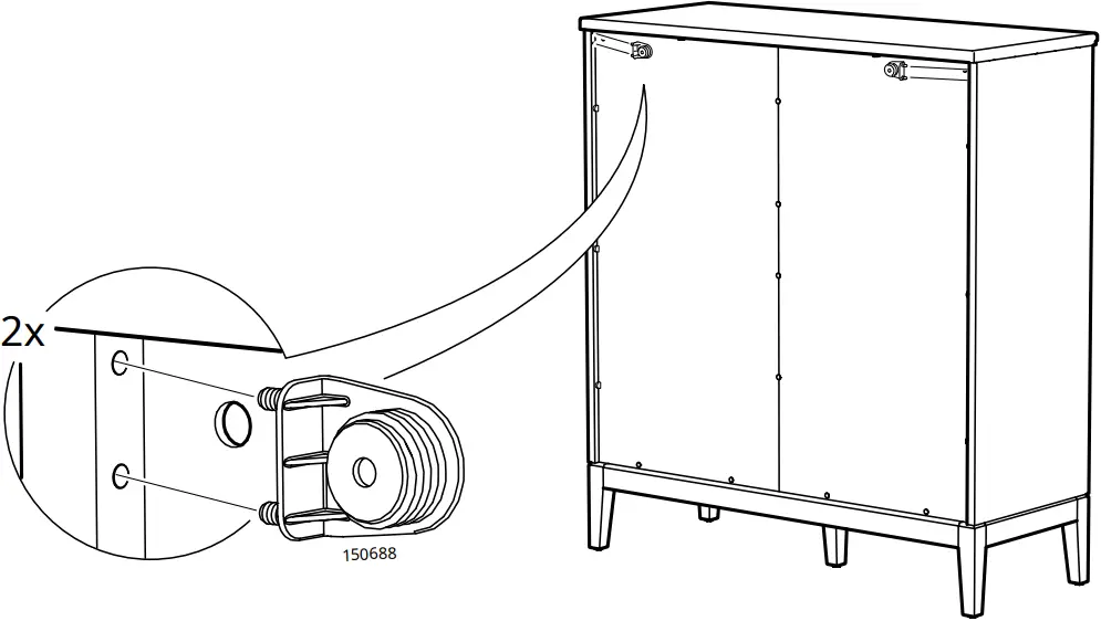 IKEA AA-2279344-2 Idanaes Cabinet with Bi-folded Glass Doors - 31b
