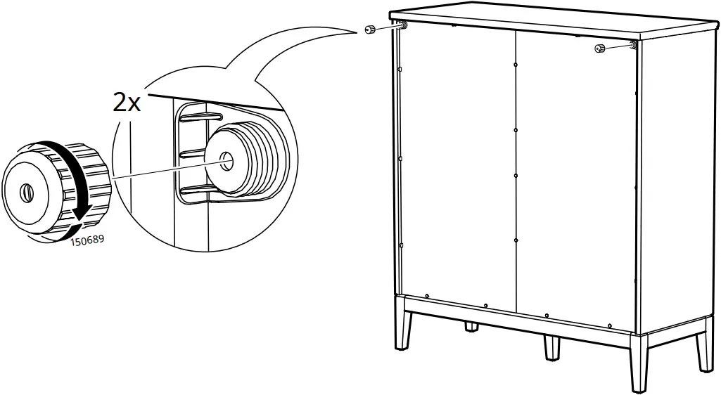 IKEA AA-2279344-2 Idanaes Cabinet with Bi-folded Glass Doors - 32a