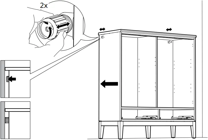 IKEA AA-2279344-2 Idanaes Cabinet with Bi-folded Glass Doors - 33a