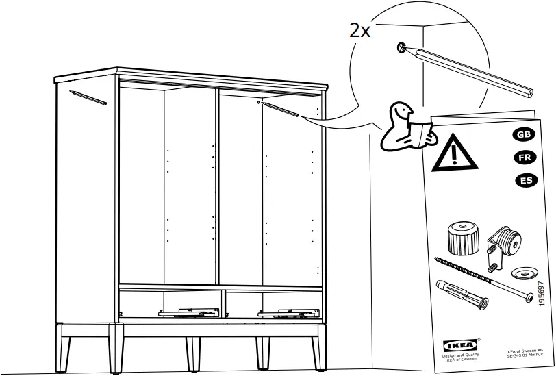 IKEA AA-2279344-2 Idanaes Cabinet with Bi-folded Glass Doors - 34