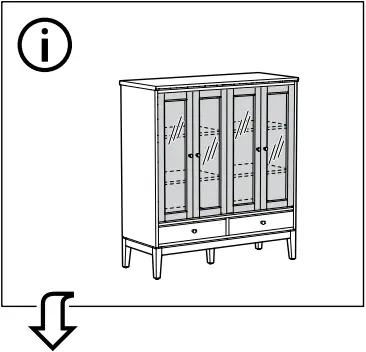 IKEA AA-2279344-2 Idanaes Cabinet with Bi-folded Glass Doors - 38a