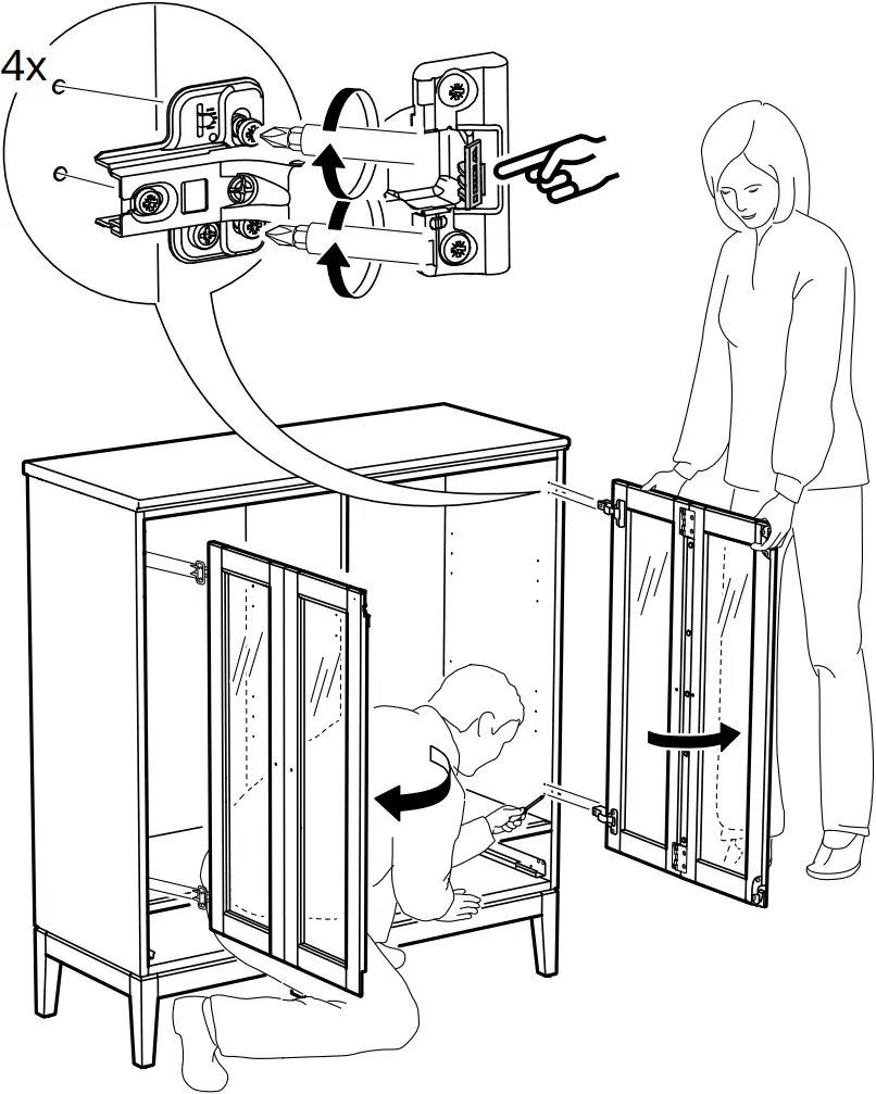 IKEA AA-2279344-2 Idanaes Cabinet with Bi-folded Glass Doors - 44