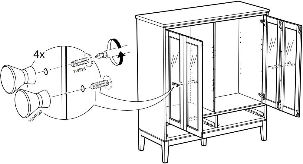 IKEA AA-2279344-2 Idanaes Cabinet with Bi-folded Glass Doors - 45