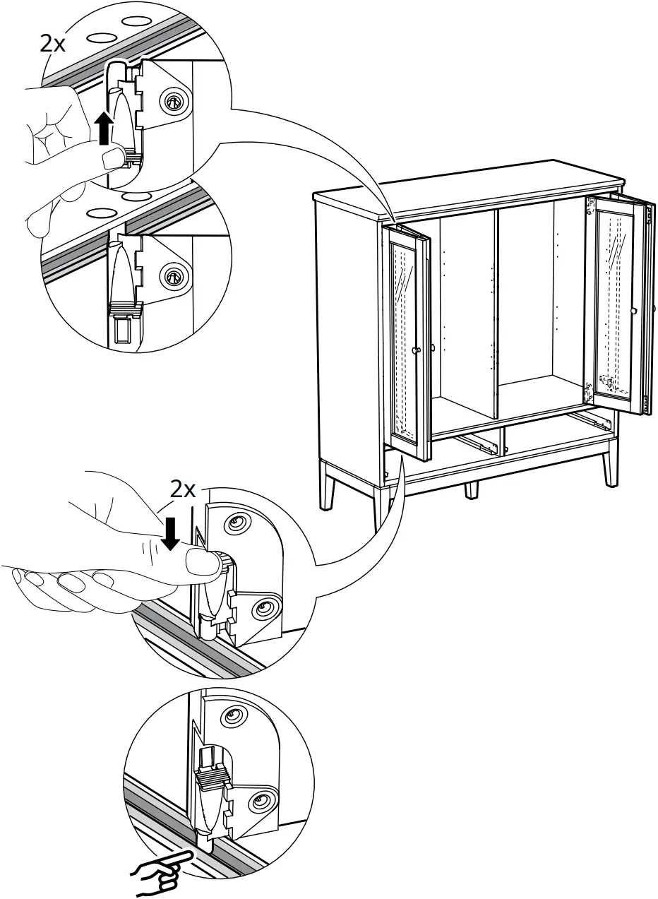 IKEA AA-2279344-2 Idanaes Cabinet with Bi-folded Glass Doors - 46