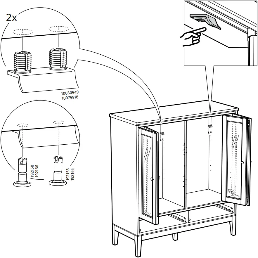 IKEA AA-2279344-2 Idanaes Cabinet with Bi-folded Glass Doors - 47