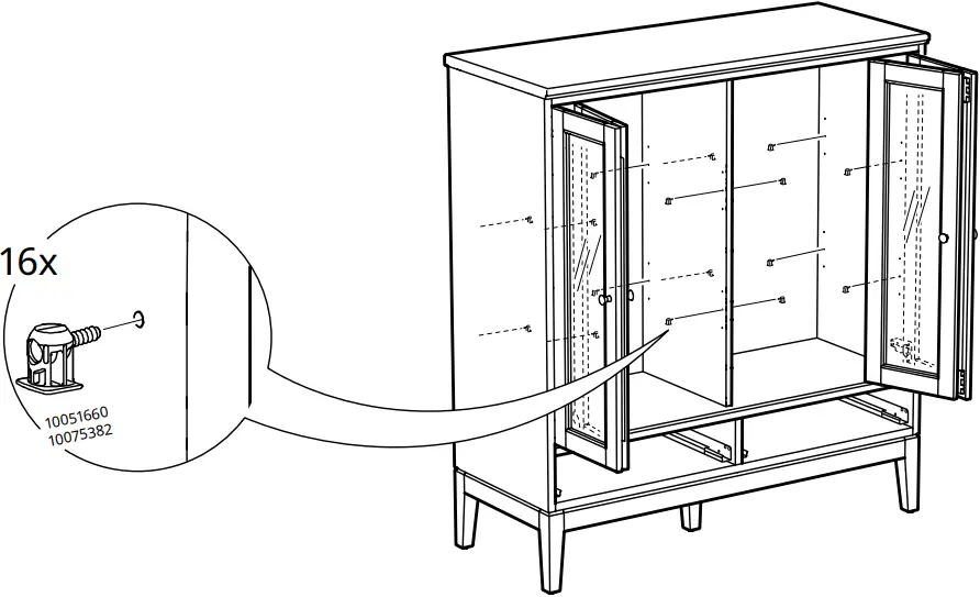 IKEA AA-2279344-2 Idanaes Cabinet with Bi-folded Glass Doors - 48