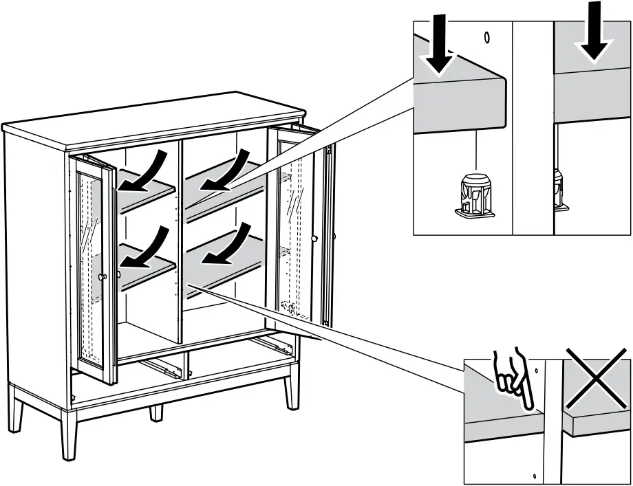 IKEA AA-2279344-2 Idanaes Cabinet with Bi-folded Glass Doors - 49