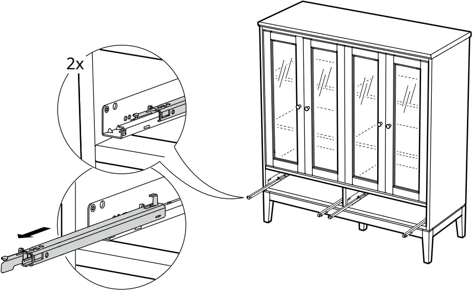 IKEA AA-2279344-2 Idanaes Cabinet with Bi-folded Glass Doors - 57