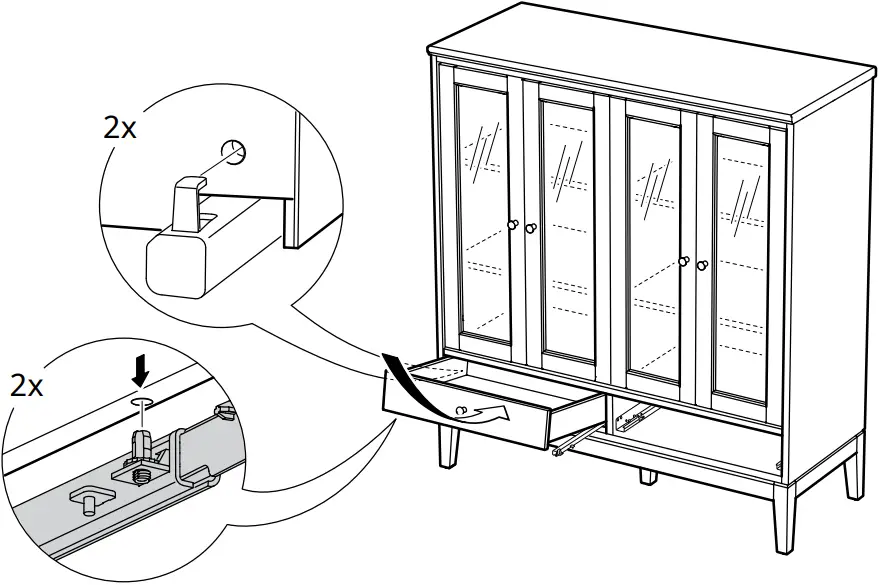 IKEA AA-2279344-2 Idanaes Cabinet with Bi-folded Glass Doors - 58