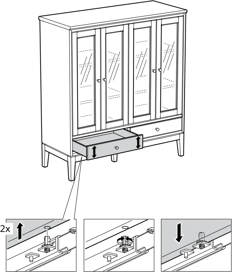 IKEA AA-2279344-2 Idanaes Cabinet with Bi-folded Glass Doors - 59b