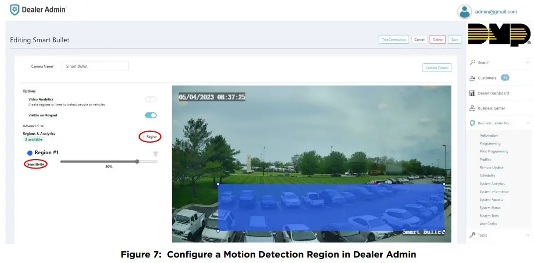 CONFIGURE MOTION DETECTION REGIONS