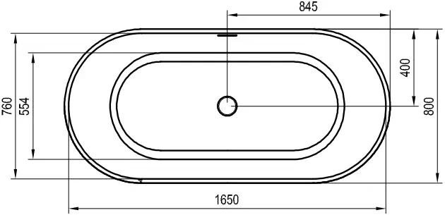 RAVAK 169×80 Freedom O Bathtub 1b