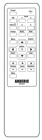 ANDERIC RR3720 Projector Universal Remote