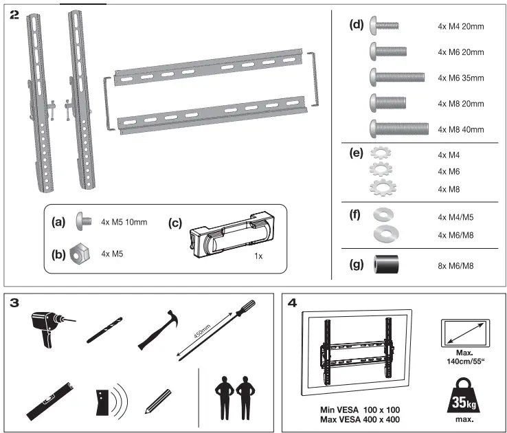 VIVANCO-WTP-410-Tilt-Wallmount-TV-Holder-FIG-2