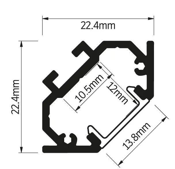 HALCYON XS2222 Corner Mount Multi Purpose Surface Mount Aluminium Profile Instruction Manual-fig-2