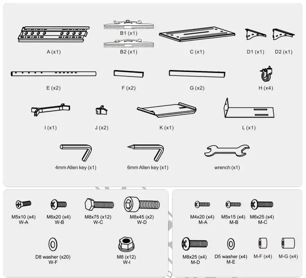 BORMANN BTV1300 Portable TV Stand - fig1