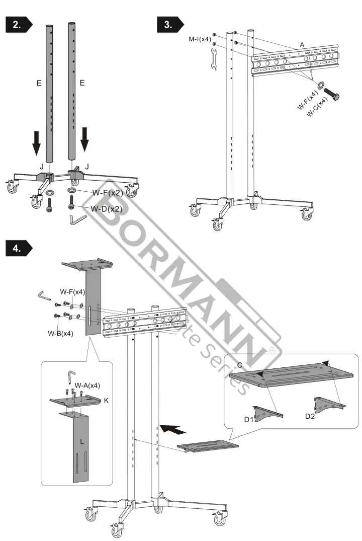 BORMANN BTV1300 Portable TV Stand - fig3